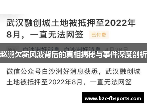 赵鹏欠薪风波背后的真相揭秘与事件深度剖析 赵鹏欠薪风波背后的真相揭秘与事件深度剖析